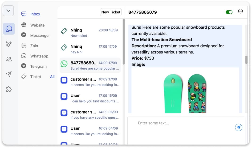 TaggoAI Unified Communication Dashboard