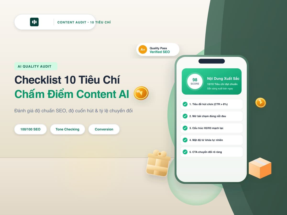 Checklist 10 Tiêu Chí Chấm Điểm Content Chuẩn SEO & Chuyển Đổi Bằng AI Trước Khi Xuất Bản