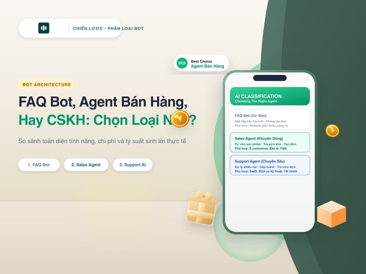 So Sánh FAQ Bot, AI Agent Bán Hàng & CSKH: Doanh Nghiệp Nên Chọn Loại Nào Tối Ưu Doanh Thu?
