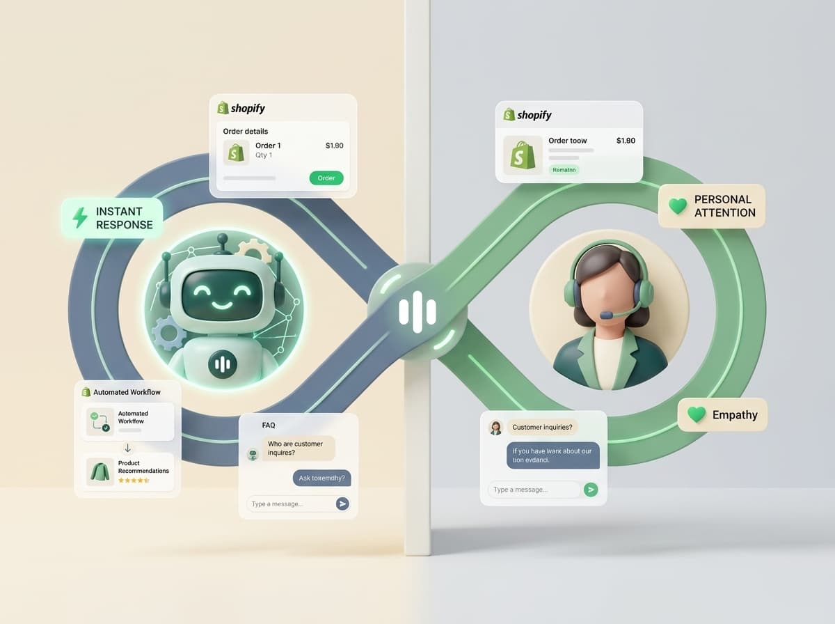 AI Chatbot vs Live Chat: When Shopify Stores Need Each One