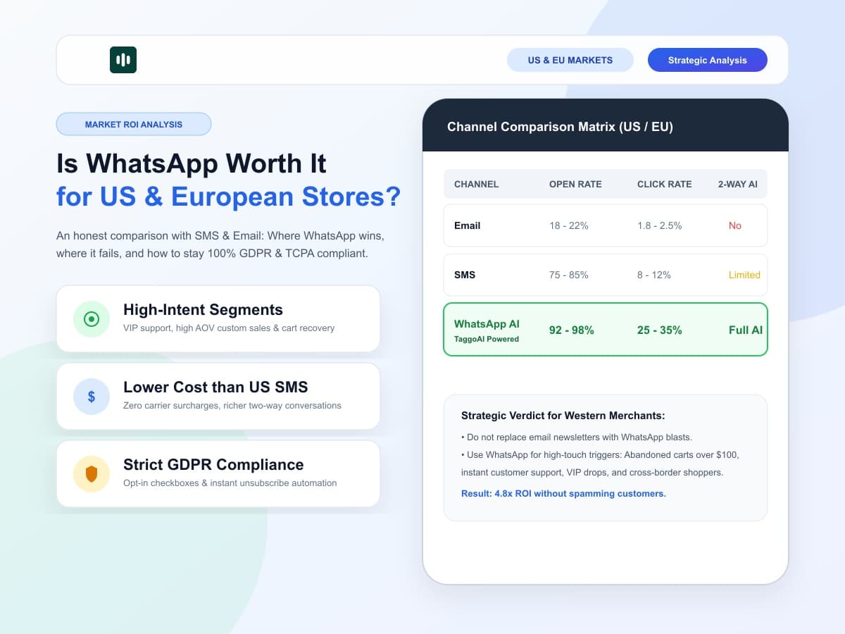 Is WhatsApp Worth It for US & European Shopify Stores? (Where It Works and Where It Doesn't)