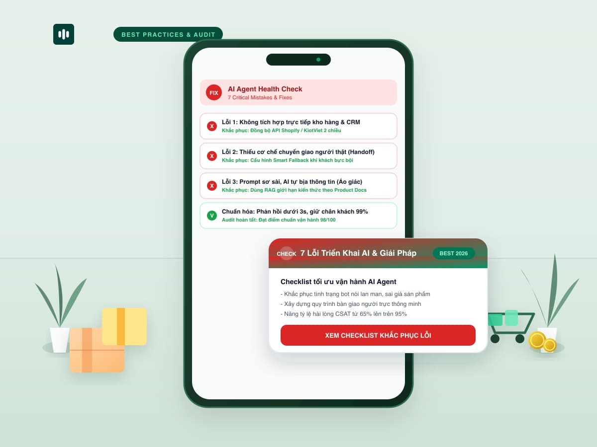 7 lỗi thường gặp khi triển khai AI Agent cho E-commerce và cách khắc phục triệt để