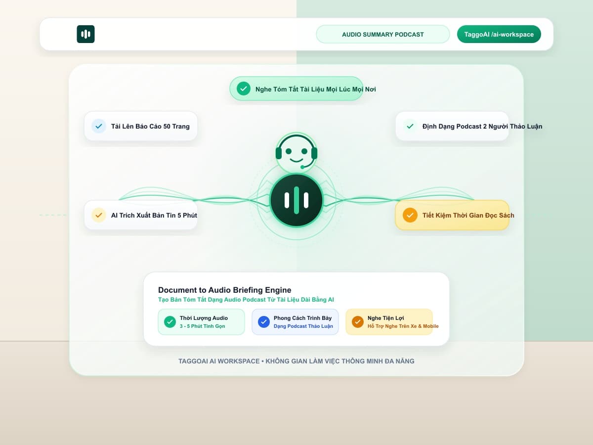 Cách Tạo Bản Tóm Tắt Dạng Audio Podcast Từ Tài Liệu Dài Bằng AI Tiết Kiệm Thời Gian