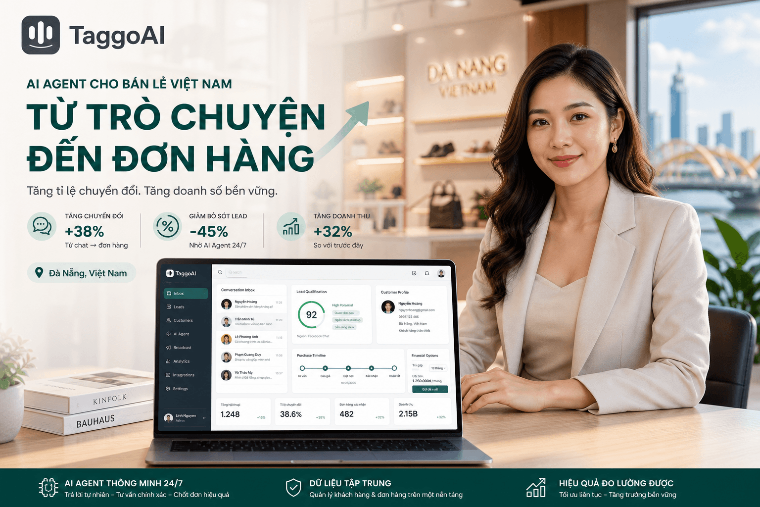 Làm thế nào AI Agent giúp tăng tỷ lệ chuyển đổi từ chat sang đơn hàng trong ngành bán lẻ?