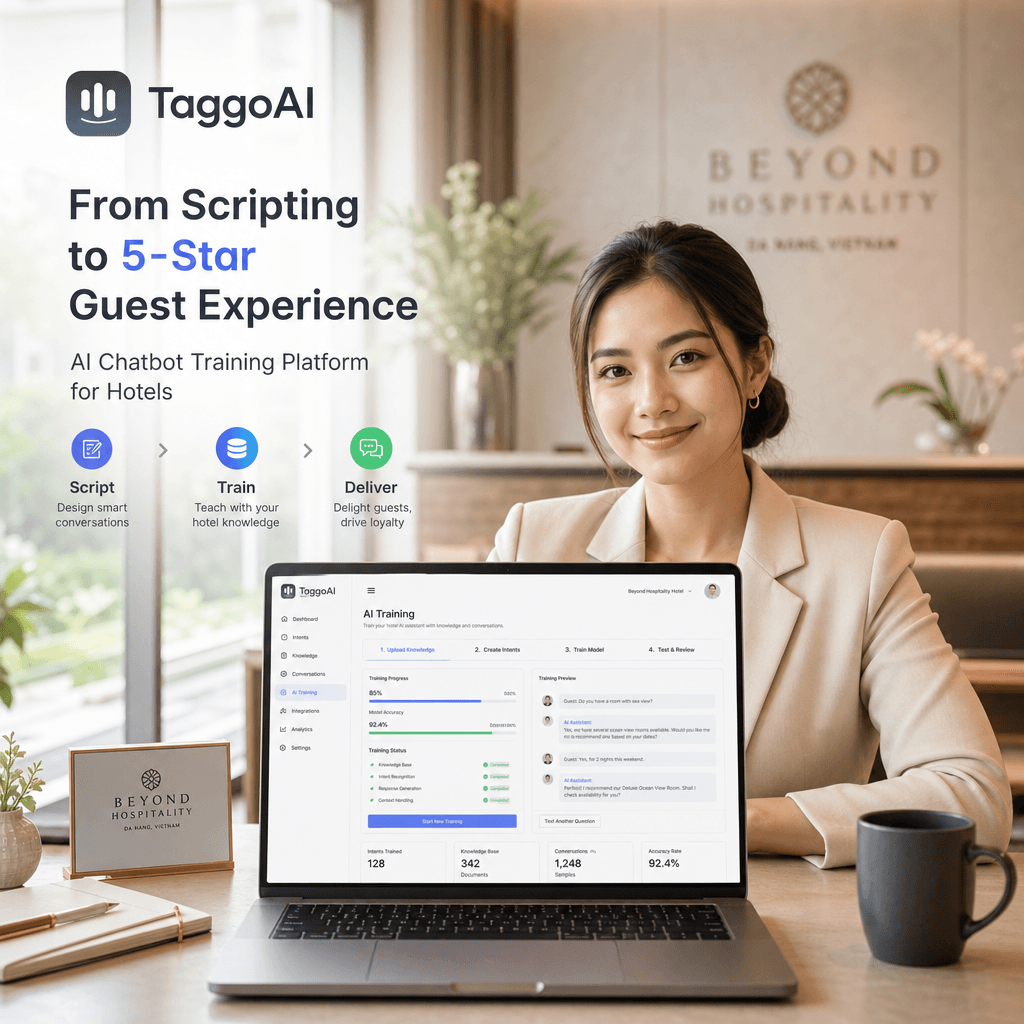 Quy trình xây dựng & đào tạo chatbot AI cho khách sạn: từ kịch bản đến trải nghiệm 5 sao