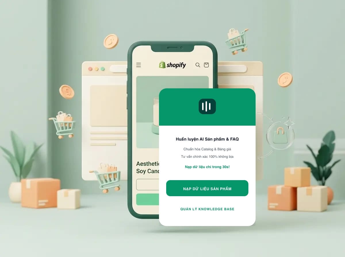 Cách huấn luyện AI Agent bằng danh mục sản phẩm và FAQ cho Cửa hàng Online