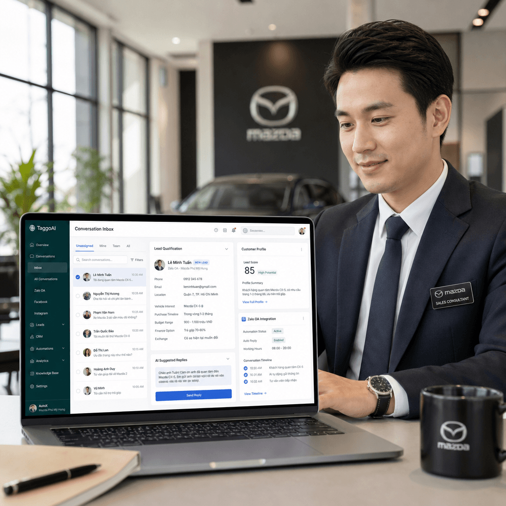 Từ quá tải inbox đến tăng 32% doanh thu: Câu chuyện AI Agent TaggoAI tại một thương hiệu ô tô