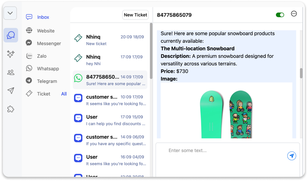 TaggoAI Unified Communication Dashboard