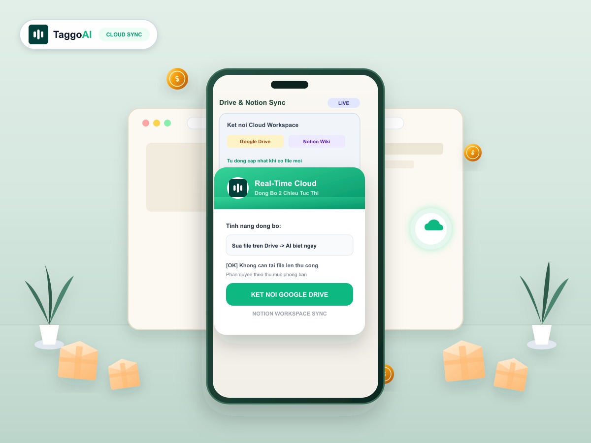 Cách Đồng Bộ Google Drive & Notion Vào AI Knowledge Base Theo Thời Gian Thực