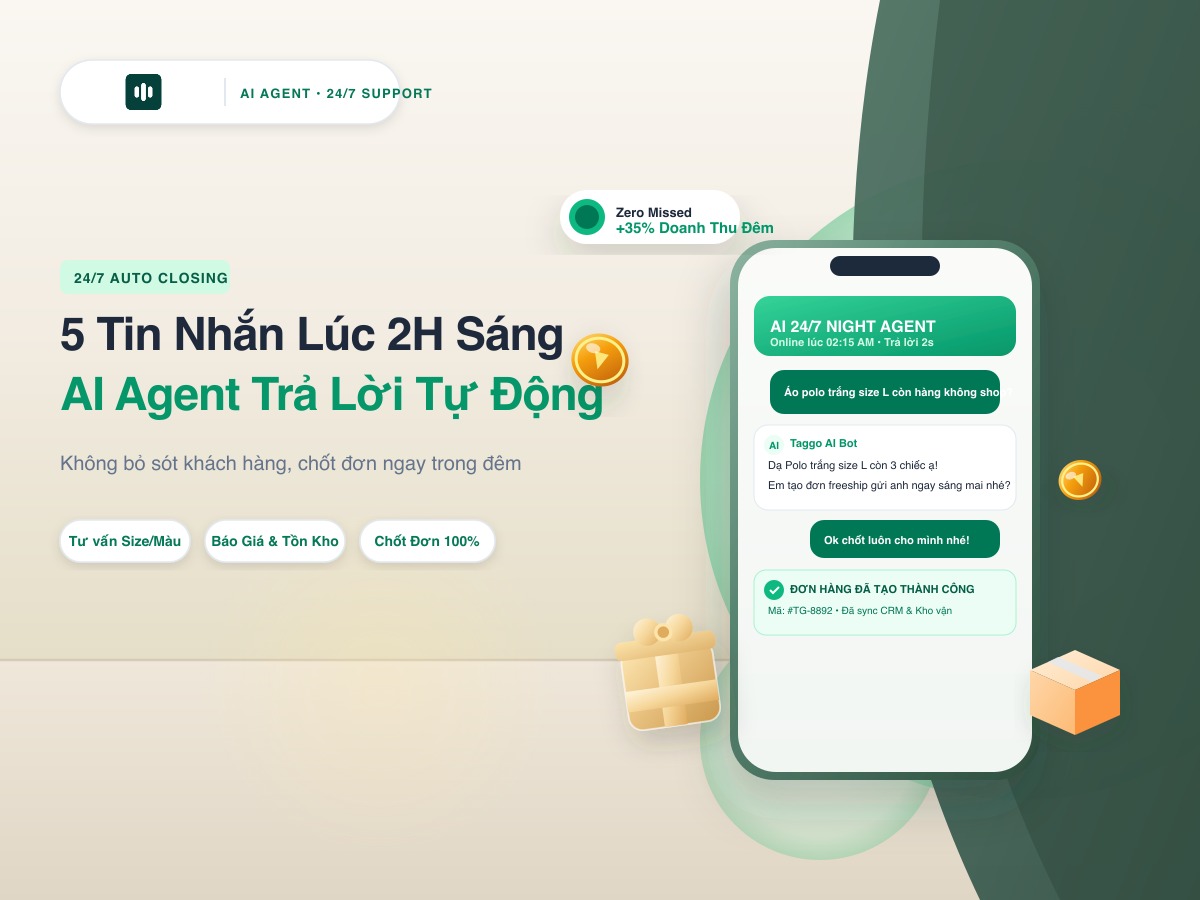 5 Loại Tin Nhắn Khách Gửi Lúc 2h Sáng Mà AI Agent Trả Lời & Chốt Đơn Tự Động 100%