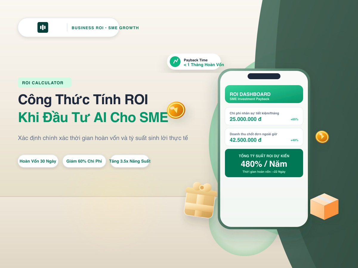 Công Thức Tính ROI Khi Đầu Tư AI Cho Doanh Nghiệp SME: Bao Lâu Thì Hoàn Vốn?